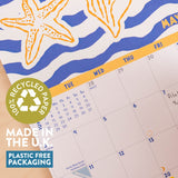 2027 Amalfi Sunshine A4 Calendar, blue wireo binding with hanging loop