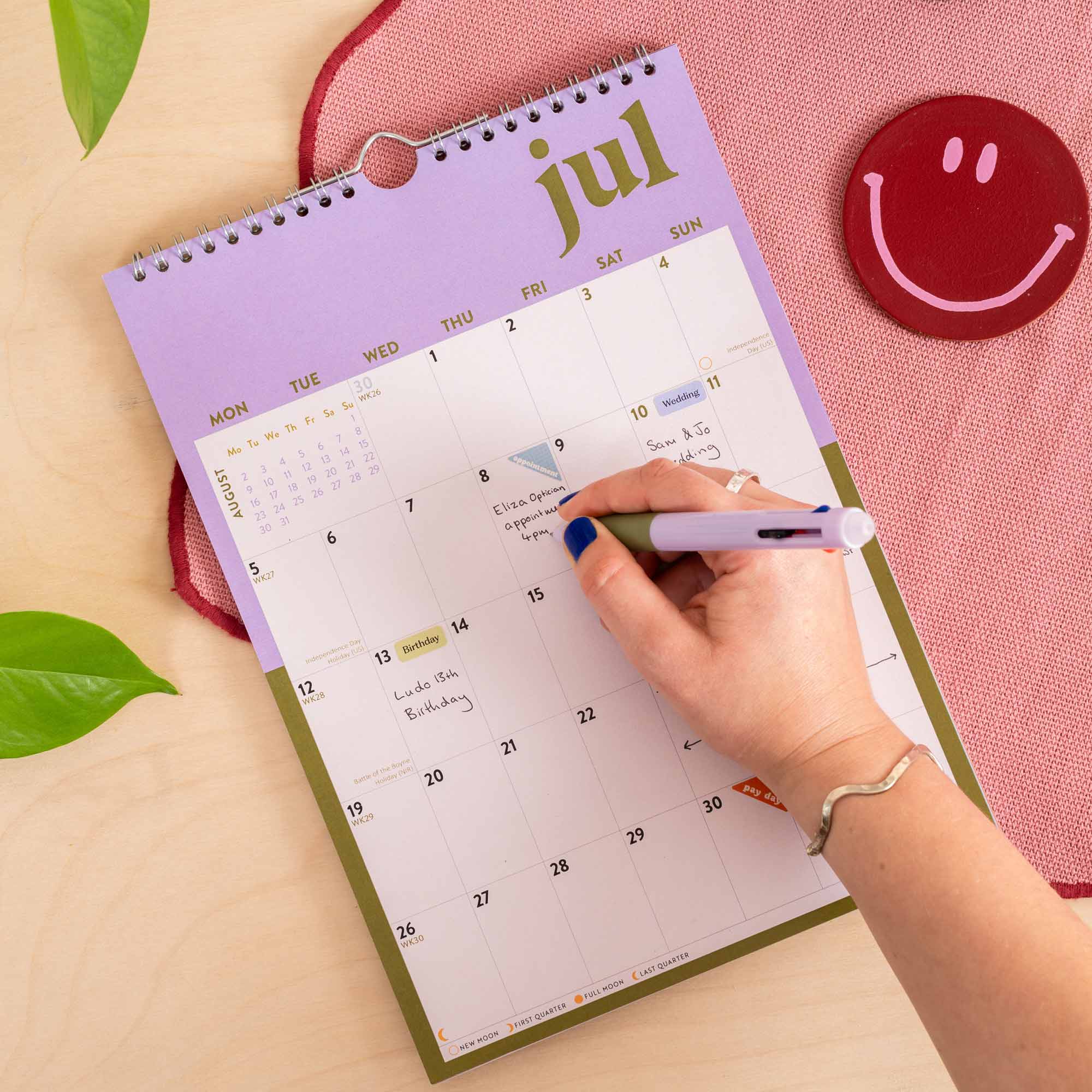2027 Bold Block A4 Calendar, clear monthly date grid