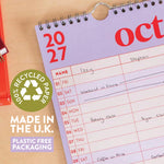 2027 Bold Block Couples Calendar, 100% recycled and recyclable paper