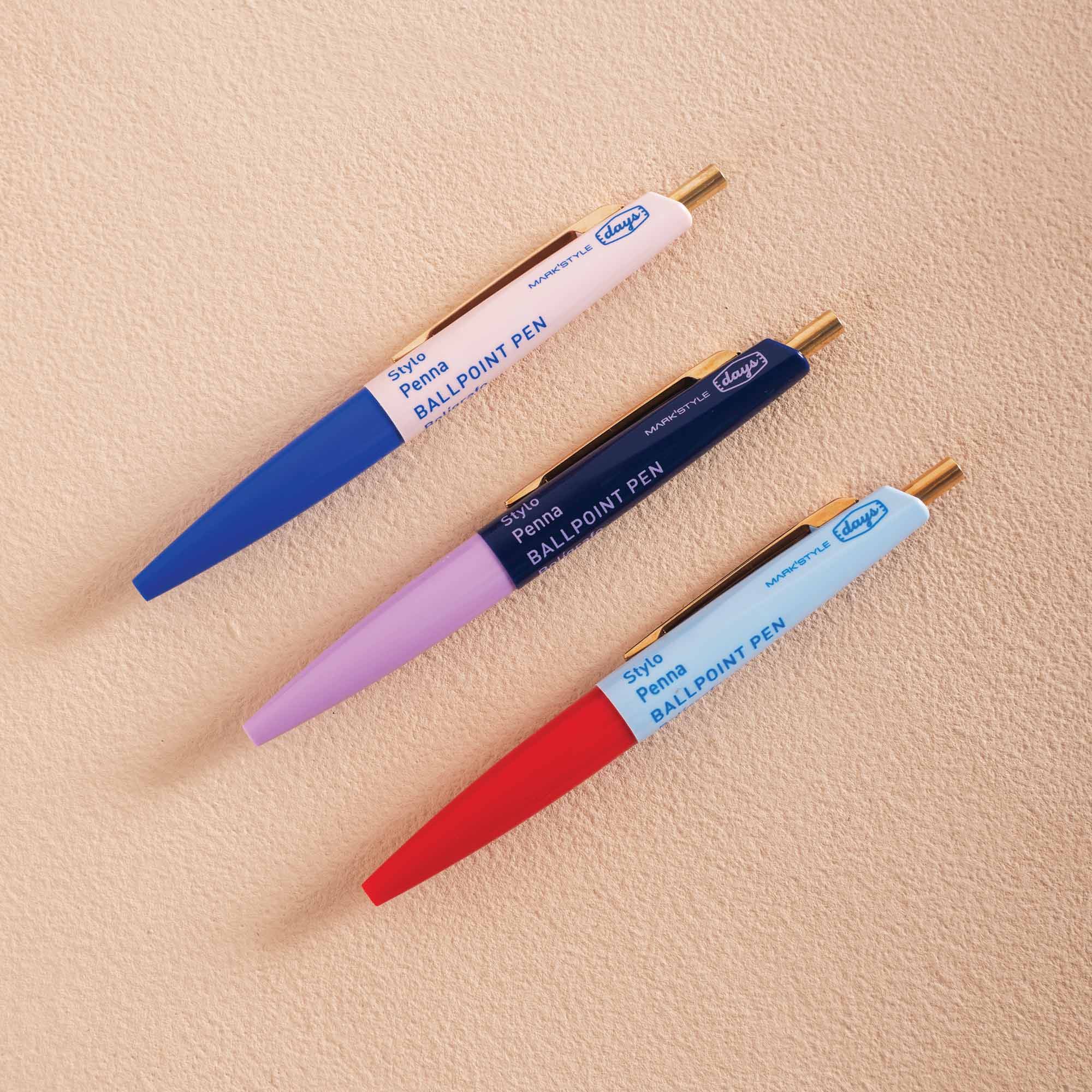 Retro design Ballpoint pen, purple and navy, Anterique x Days