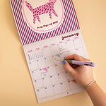 2027 compact wall calendar, punched hole for hanging, recycled paper