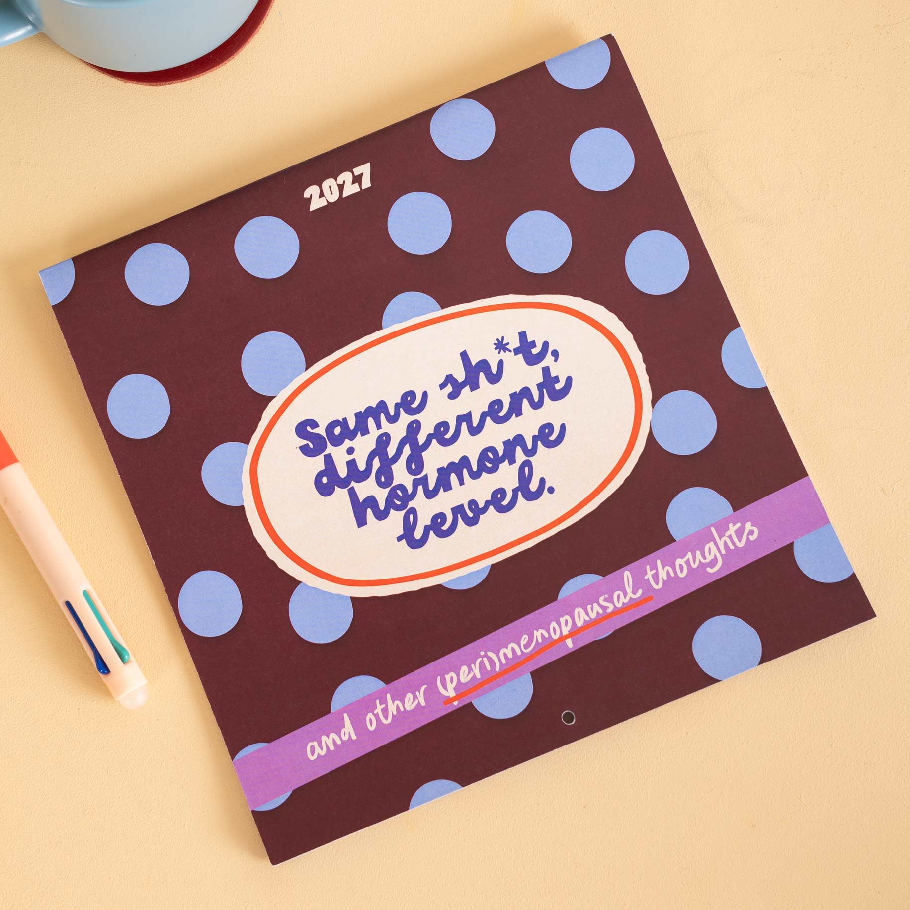 Perimenopause Calendar with funny quotes for women for 2027 gift idea