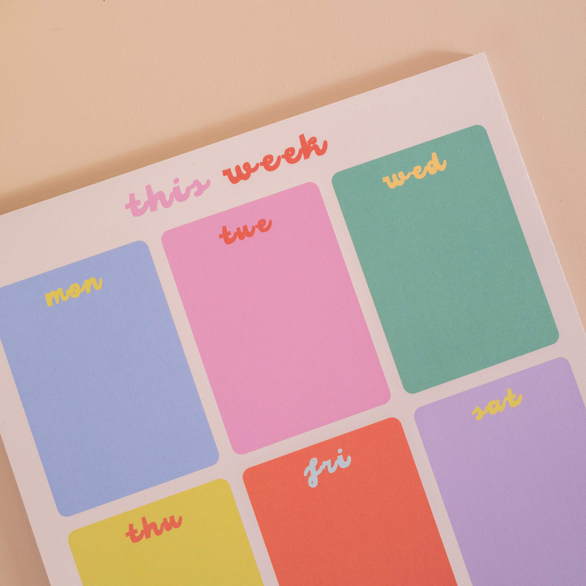 A4 Bright Side Weekly Planner Pad, 52 tear-away pages on 100% recycled paper