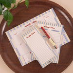 Butter Blue To Do List Pad, compact 10 x 21cm size, magnet compatible for fridge display