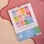 Back of 2026–2027 A4 academic calendar with white wire binding and hanging loop