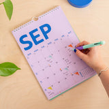 2027 Colourburst A4 Calendar, hung on wall for monthly planning