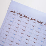2027 Glacier Blue wall planner, cool icy colour palette for calm planning