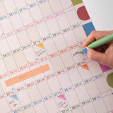 Close up in use shot of 2027 Play Nice A1 Wall Planner.