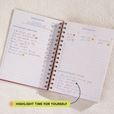 Daily Productivity Planner | Undated | Hardback | Burgundy