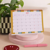 January to December 2027 year overview at the front, Checks & Stripes Desk Calendar
