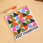 2027 Modernist Wall Calendar, mini month ahead view
