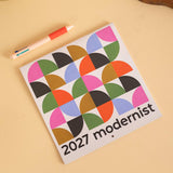 2027 Modernist Wall Calendar, mini month ahead view