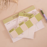 A5 Matcha Daily Planner Pad, compact A5 size, magnet compatible for display