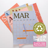 Large Monthly Undated A3 Wall Planner | 12 Page | Boho Scandi