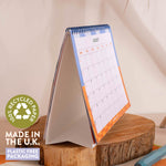 2028 year overview at the back, 2027 Coastal Stripe Desk Calendar