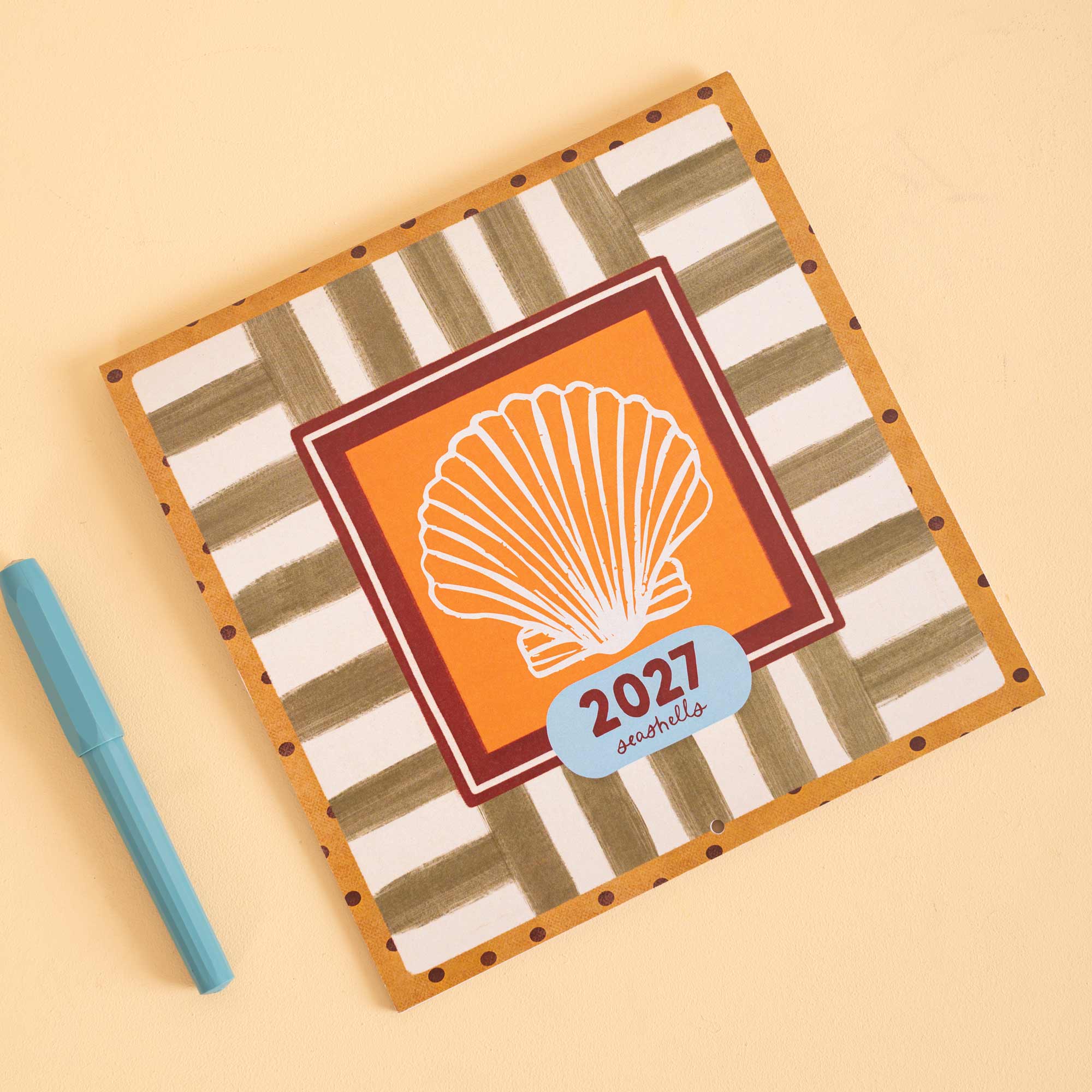 2027 Seashells wall calendar, month to view layout by Good Tuesday