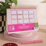 2027 Checks & Stripes Desk Calendar, 16 pages, made in the UK
