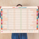 A1 academic year wall planner 2025–2026 with bold colour palette