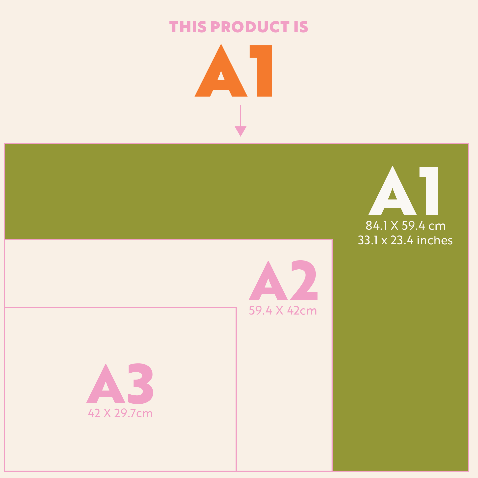 A1 wall planner size guide, 84.1 x 59.4cm