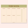 A4 Matcha Weekly Planner Pad by Good Tuesday, earthy matcha green weekly planner pad