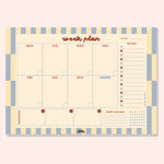 A4 Butter Blue Weekly Planner Pad by Good Tuesday, butter yellow and blue weekly planner pad