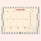 A4 Butter Blue Weekly Planner Pad by Good Tuesday, butter yellow and blue weekly planner pad