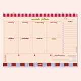 A4 Checks & Stripes Weekly Planner Pad by Good Tuesday, pattern-mixed weekly planner pad