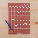 A4 Monthly Undated Wall Planner | 12 Pages | Muted
