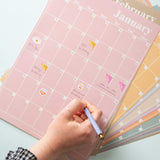 A4 Monthly Undated Wall Planner | 12 Pages | Pastels