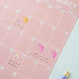 A4 Monthly Undated Wall Planner | 12 Pages | Pastels
