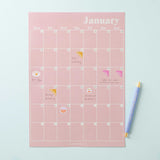 A4 Monthly Undated Wall Planner | 12 Pages | Pastels