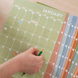 A4 Monthly Undated Wall Planner | 12 Pages | Surf