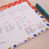 a4 planner pad. colourful desk pad. recycled paper planner. Monthly planner. weekly schedule