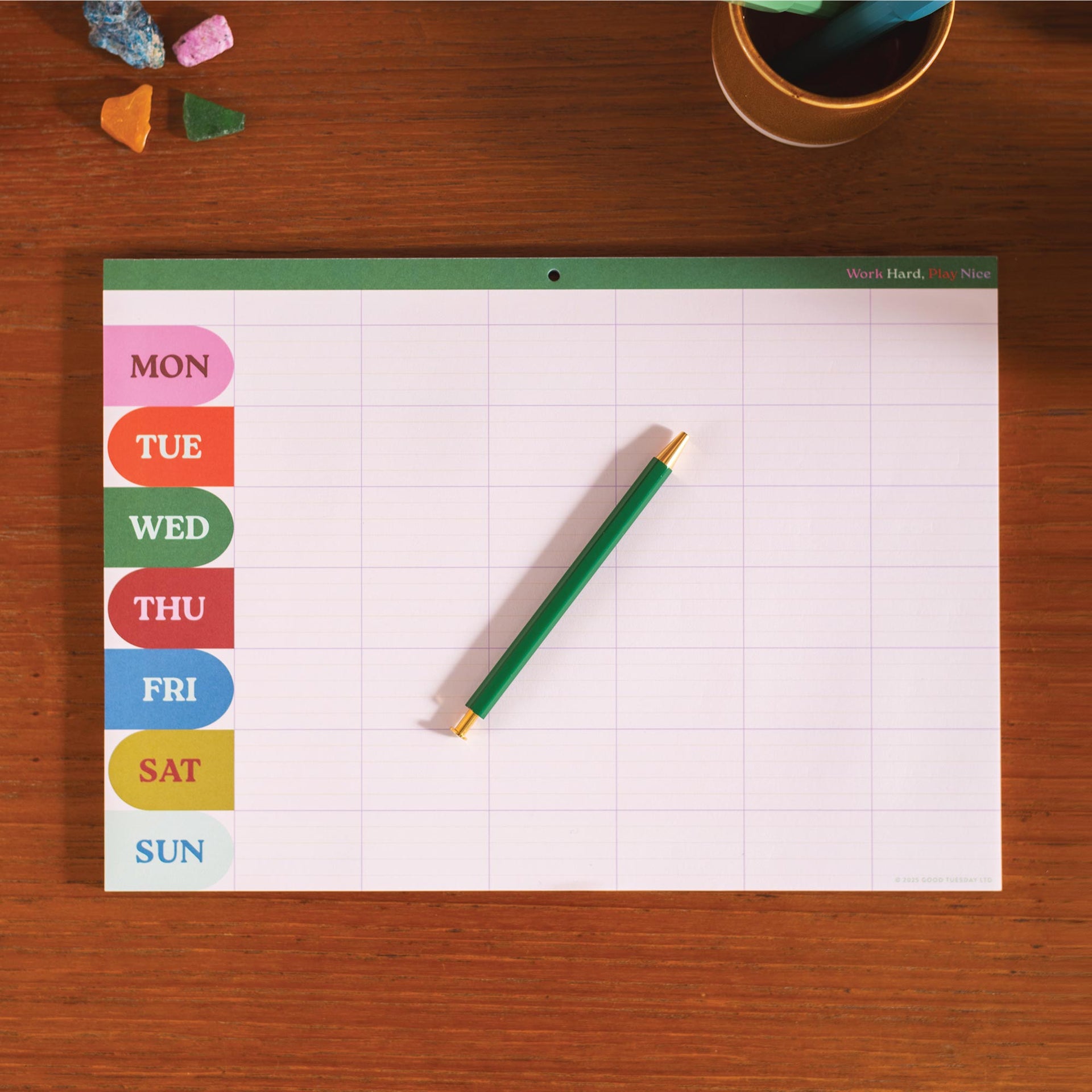 A4 Weekly Monthly Planner Pad Work Hard Play Nice