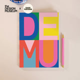 A5 Bold Type Design Museum Notebook, ruled pages, staple binding