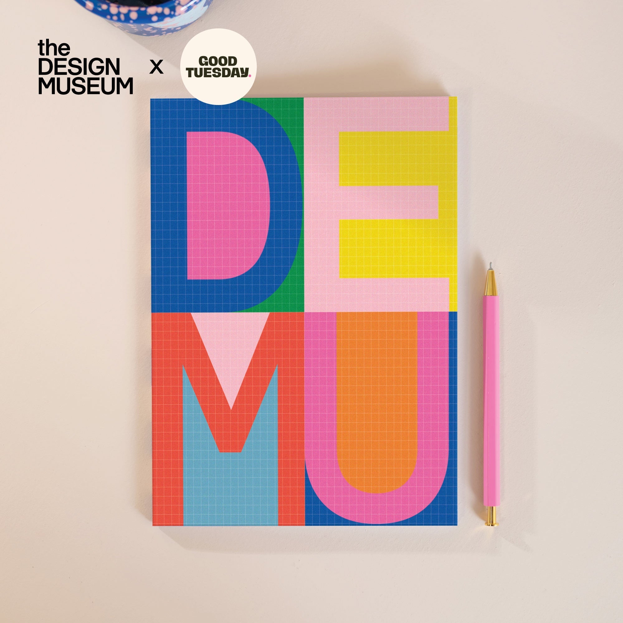 A5 Bold Type Design Museum Notebook, ruled pages, staple binding