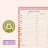 a5 daily planner pad. daily schedule. recycled paper planner. to do list.