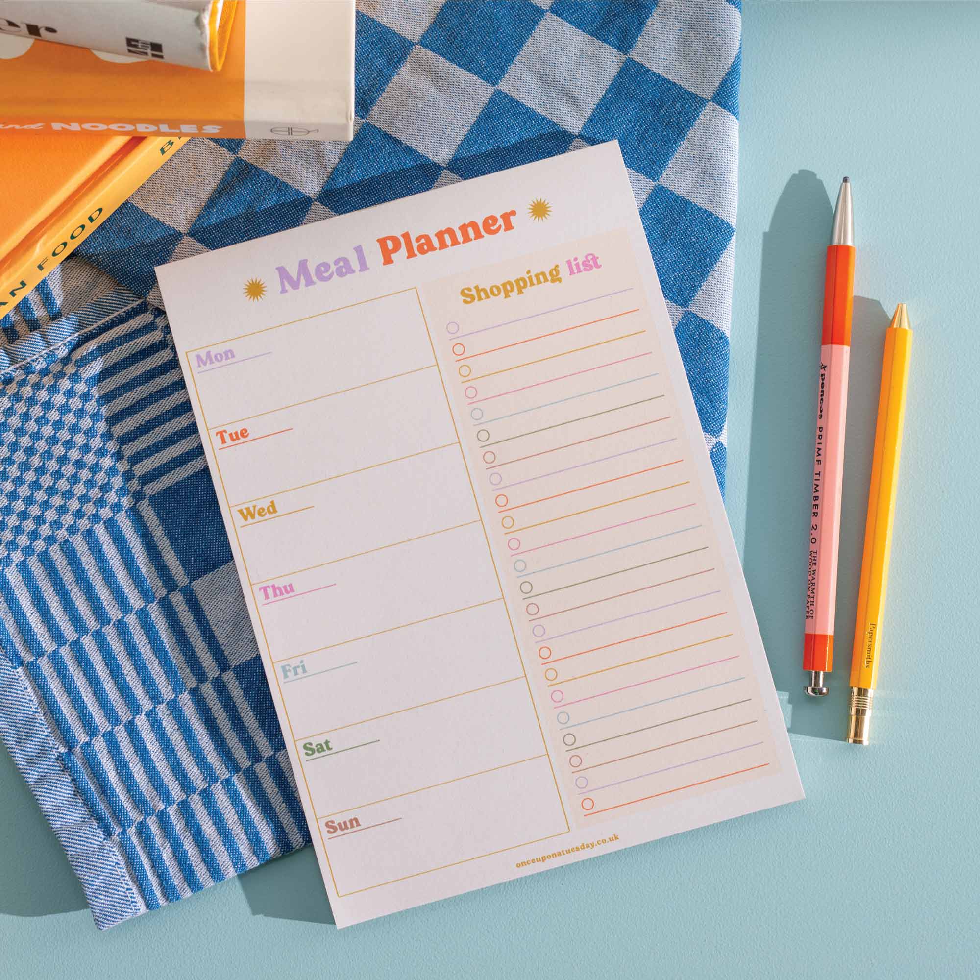 A5 Meal Planner & Shopping List – Colourful & Practical