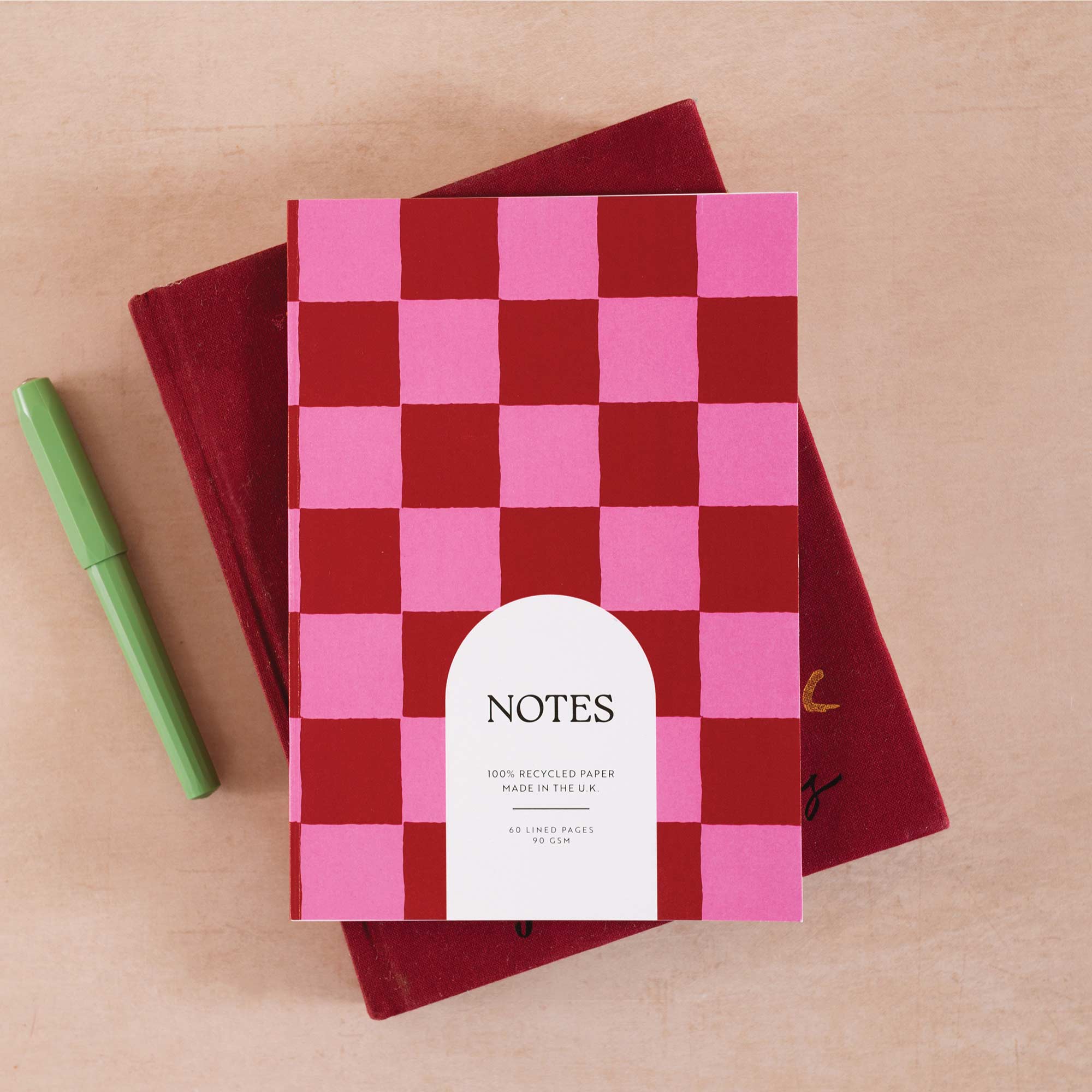 Chek Note Book A5 Burgundy Check Notebook – Lined & Stylish | Good Tuesday
