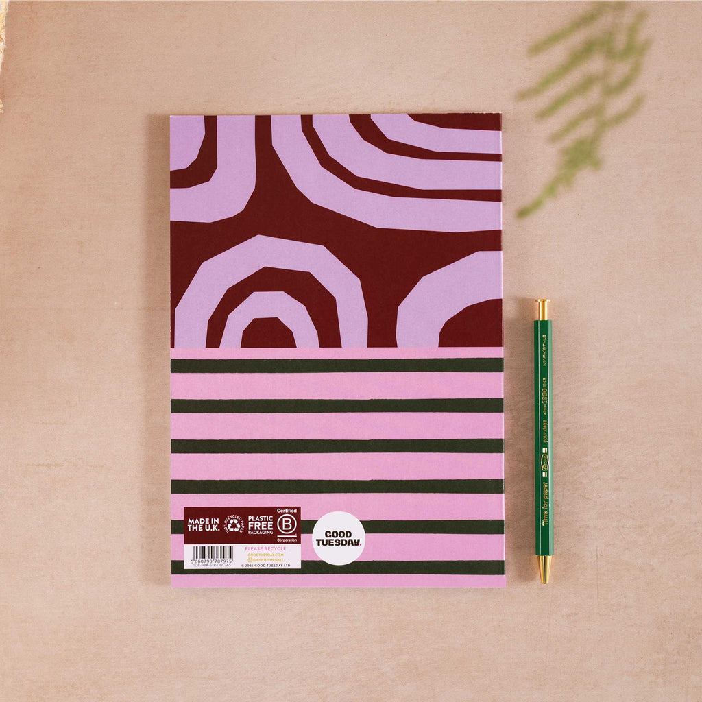 a5 lined notebook. recycled paper notebook. UK made notebook.