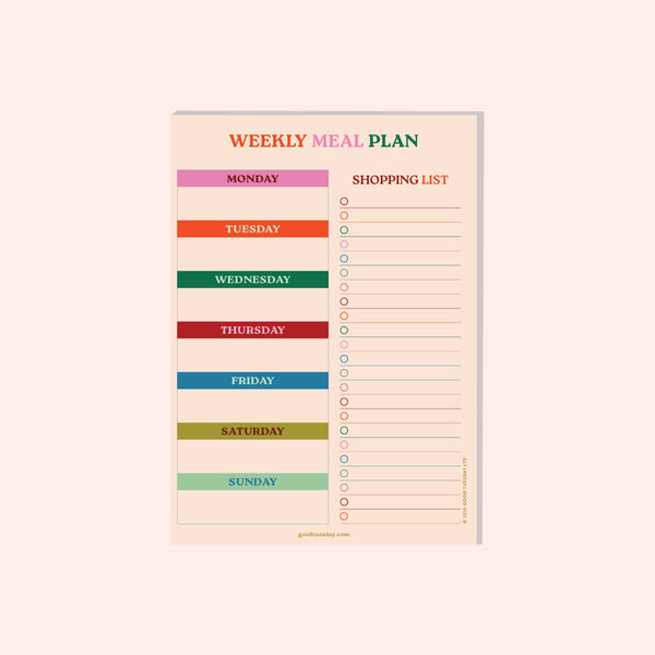 compact meal planner. grocery list. recycled paper planner. family meal planner. meal prep