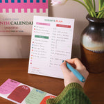 a5 daily planner pad. daily schedule. recycled paper planner. to do list.