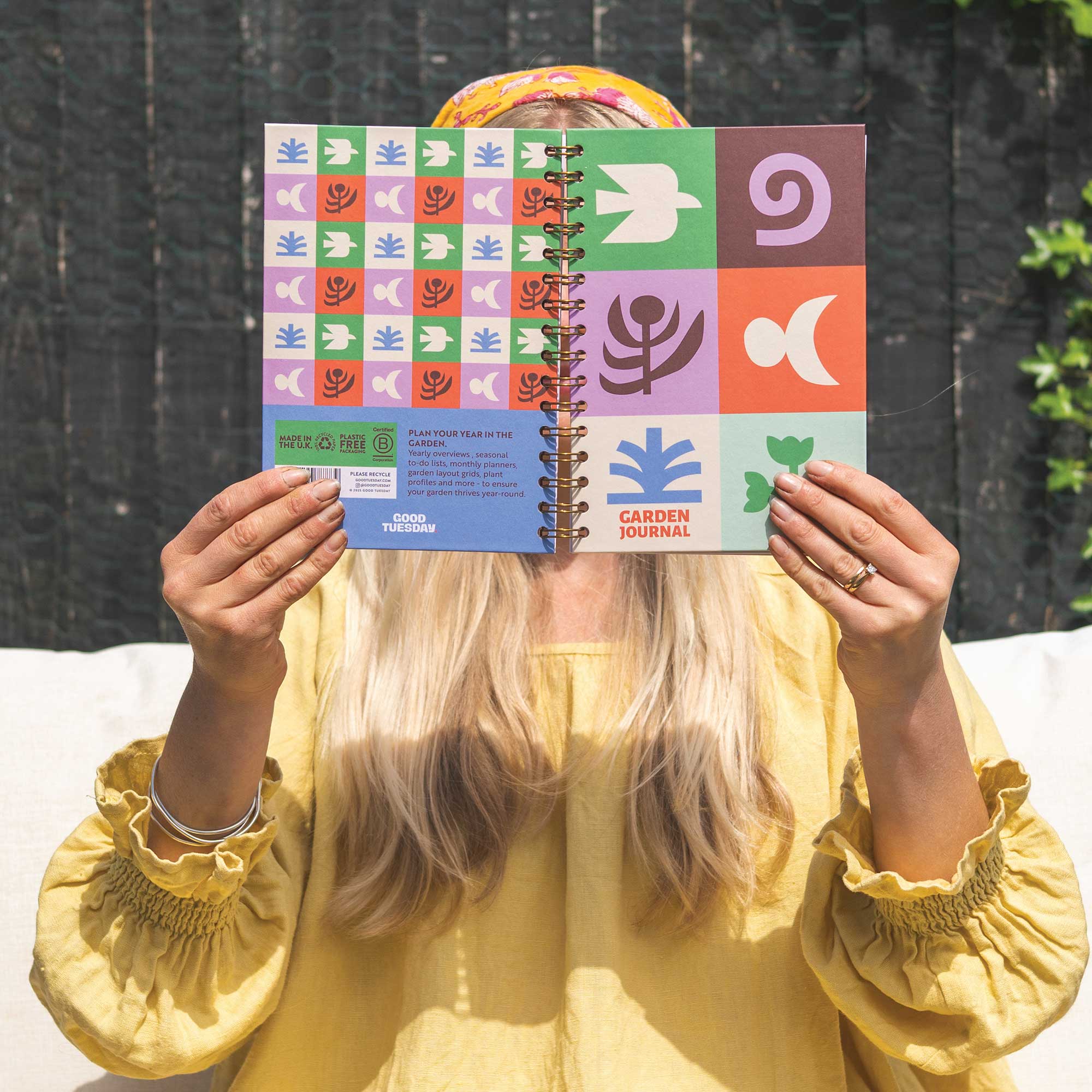 A5 Shapes of Nature Gardening Journal – Garden Planner, Plant Tracker, 100% Recycled Paper, UK Made