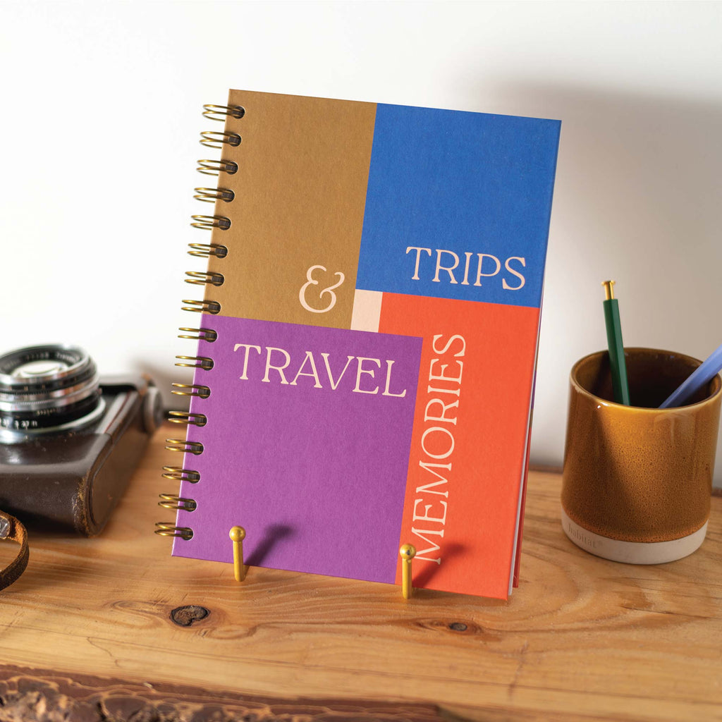 A5 Trips & Travel Memories Journal featuring a vibrant cover design inspired by iconic destinations.