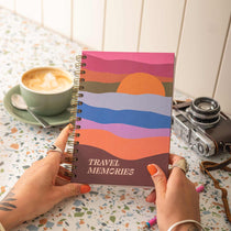 A5 Wanderlust Travel Journal with a vibrant cover design, perfect for documenting travel adventures.