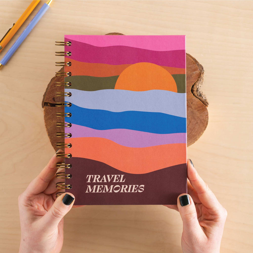 A5 Wanderlust Travel Journal with a vibrant cover design, perfect for documenting travel adventures.