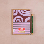 Boho birthday card, abstract geometric birthday card, retro-inspired birthday card, eco-friendly greeting card UK, recycled stationery, blank card for friends and family.