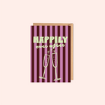 Good Tuesdays Greeting card with striped design and 'Happily ever after' for engagement