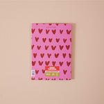 I love you greeting card, multi-occasion love card, red and pink heart card, romantic blank card, eco-friendly greeting card UK, anniversary or Valentine’s Day card, recycled stationery.