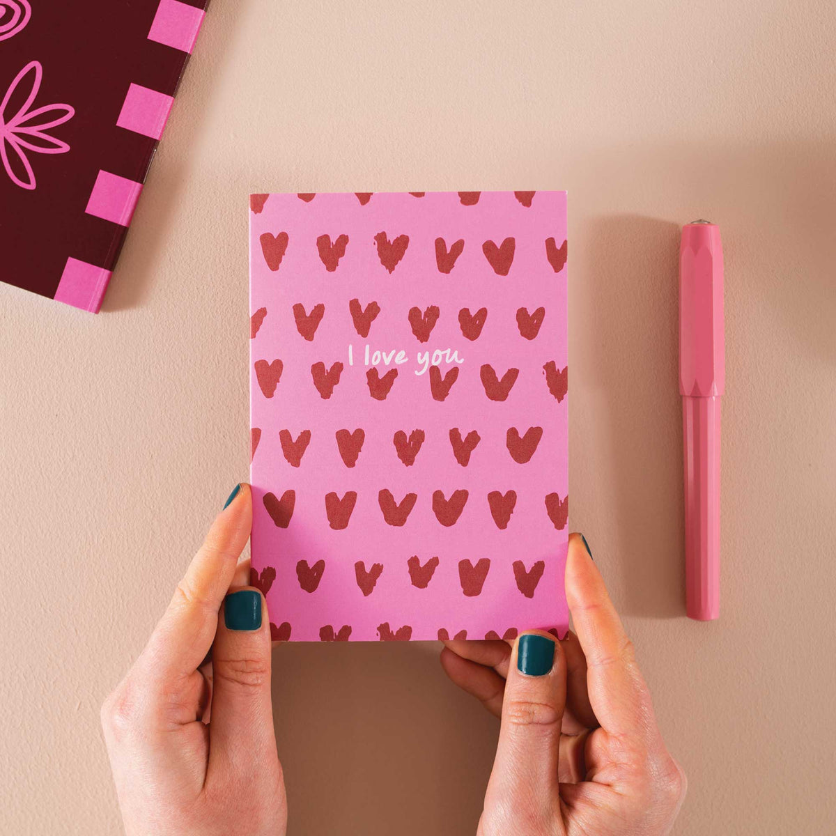 Mon Amour I Love You Hearts Card A6